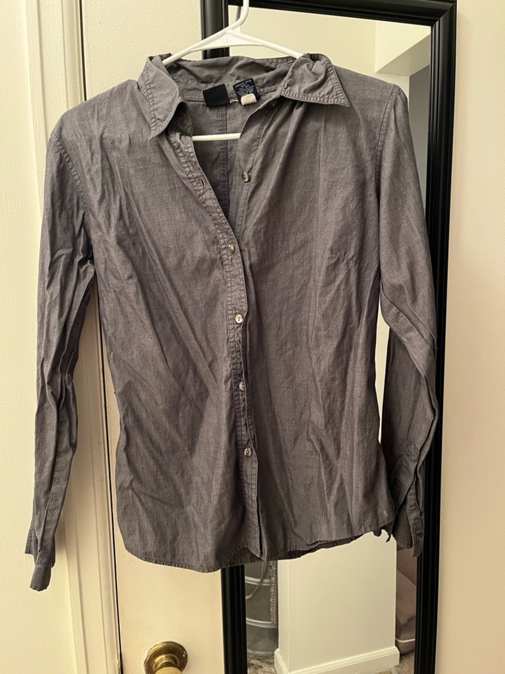GAP Men's Button-Down Shirt in Charcoal Gray